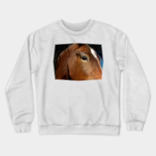 Horse Portrait Close Up Crewneck Sweatshirt